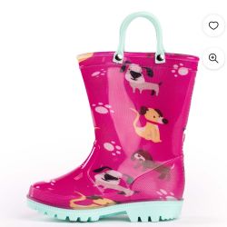 Rain Boots Girls Size 7 Pink Used Like New