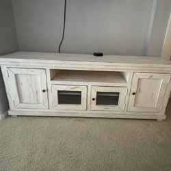 Rustic White Farmhouse Style Cabinet