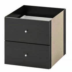 IKEA KALLAX Insert with 2 Drawers, Black-Brown — Like New (x2 available)