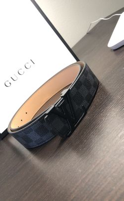 Louis Vuitton black checkered men’s belt 46/115