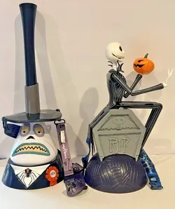 Disney Halloween Town Mayor Sipper Cup & Jack Skellington Popcorn Bucket Set NEW