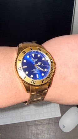 Gold-Tone Diver-Style Quartz Watch