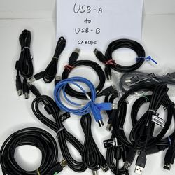 Assorted USB-A to USB-B Cables