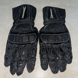 Rocket Black Cowhide Leather Biker Motorbike Motorcycle Gloves