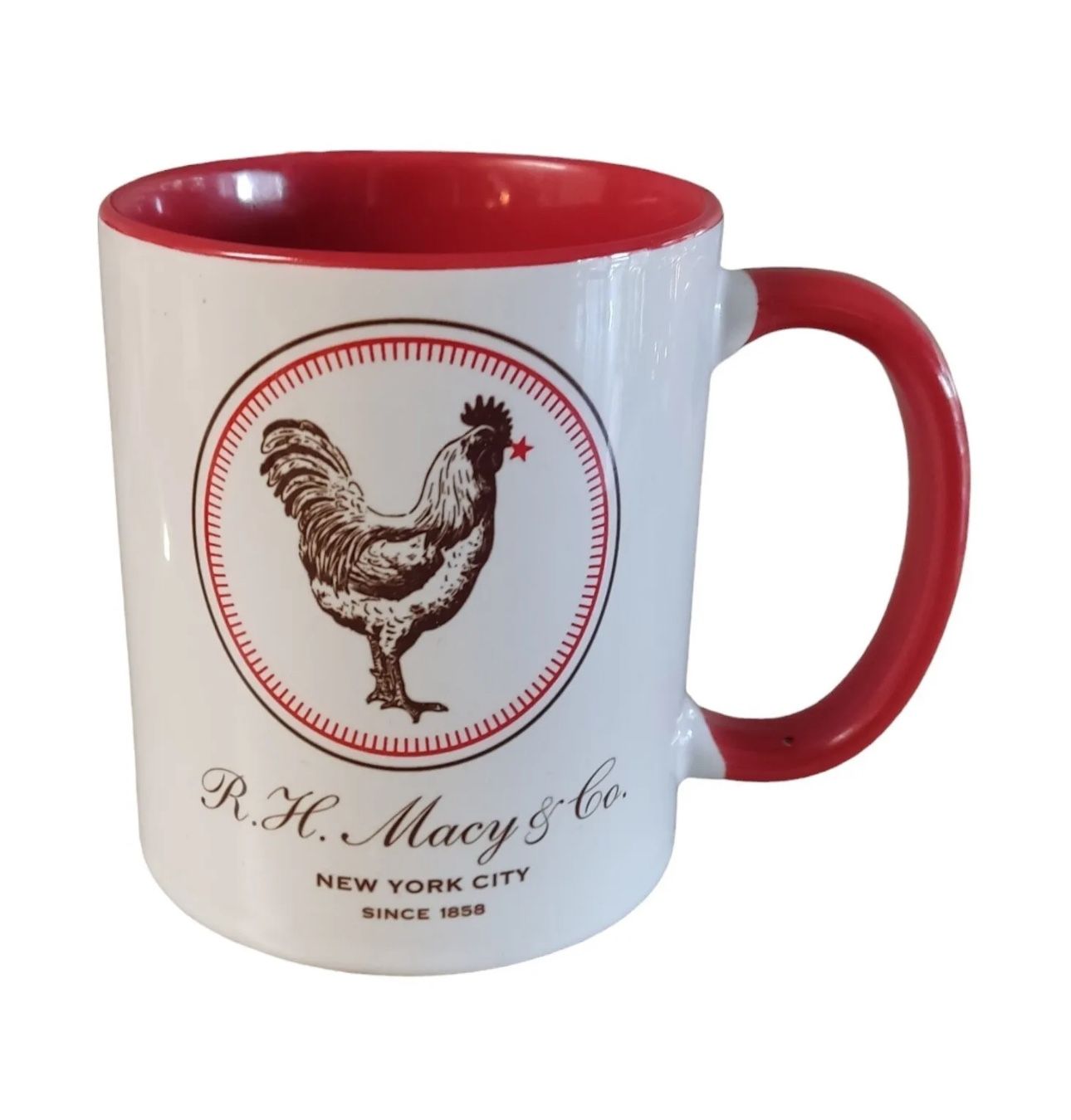 Rare R.H. MACY & CO Ney York City  Coffee Tea Mugs Rooster NIB
