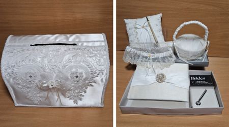 XL white Gift Card Box with extra wedding items