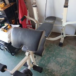 Iron Grip Strength Bench Press With Bar And Some Weights 
