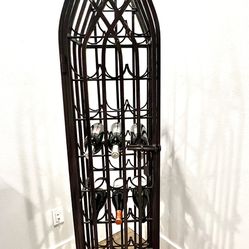 Unique Freestanding Iron Wine Rack 