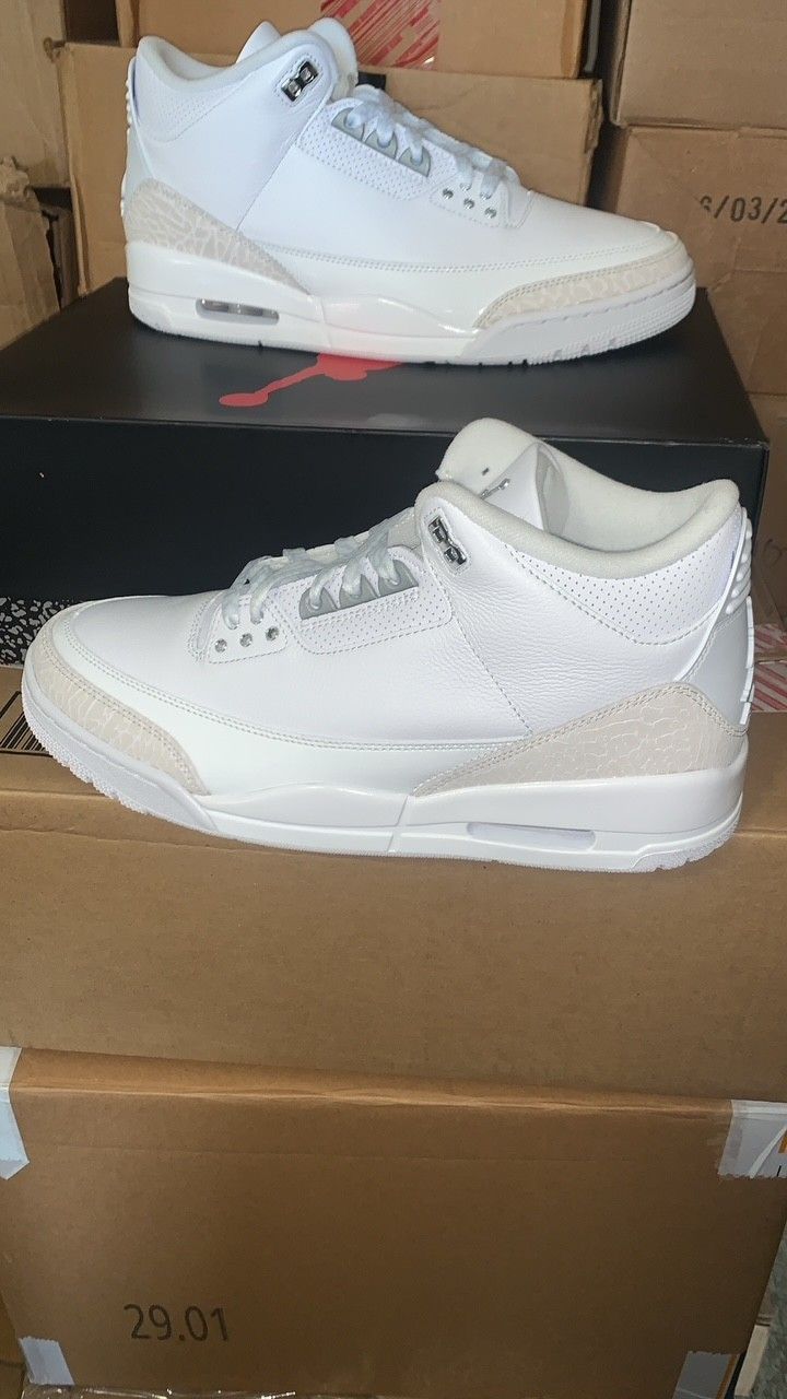 Brand New Men's Nike Air Jordan Retro 3 Pure Money Shoes Size 10.5, 8.5,11