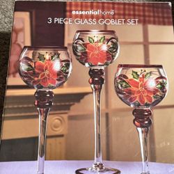 3 Piece Glass Goblet