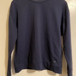 New Women’s Nike Dry Fit Navy Blue Sweatshirt Shirt Size Medium With Cut Out Back
