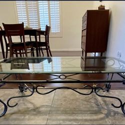 Beautiful Metal and Beveled Glass Coffee Table”