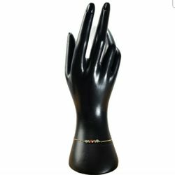 Vintage Gold Filled Red & Green Jade Bracelet 