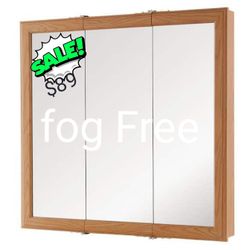 Exclusive

Home Decorators Collection

30-1/4 in. W x 29 in. H Fog Free Framed Surface-Mount Tri-View Bathroom Medicine Cabinet in Oak with Mirror

