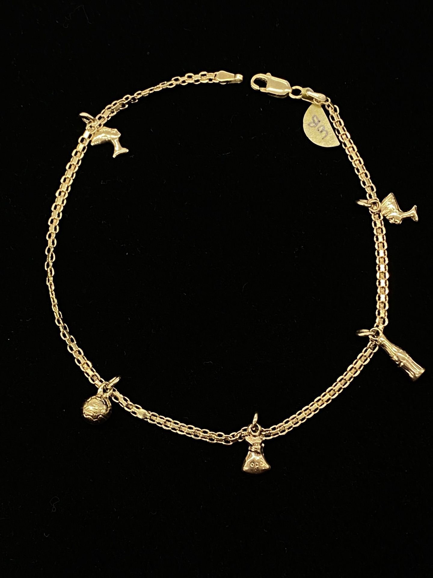 $650 Yellow Gold W Charms Bracelet