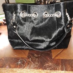 Roberta Gandolfi black horsehair leather handbag
