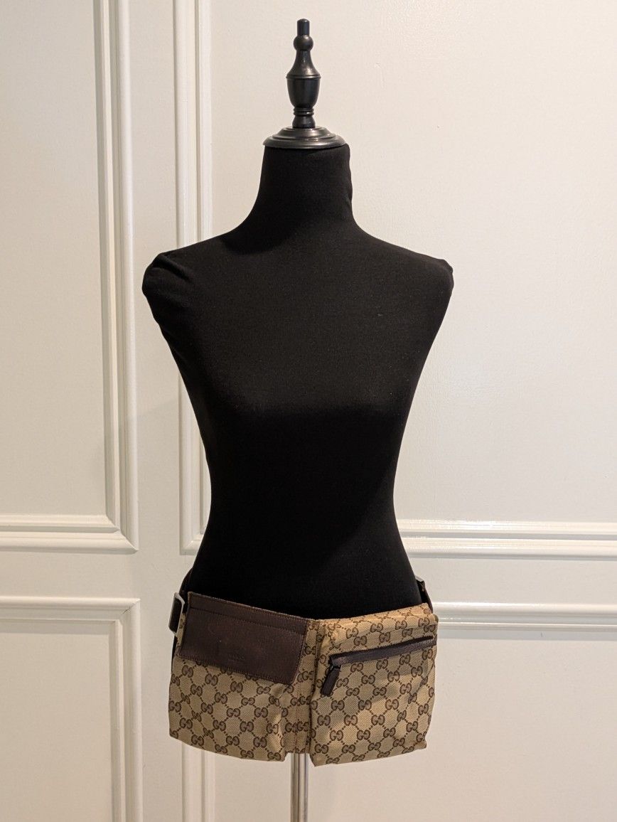 Authentic GUCCI GG Waist Pouch Bumbag Belt Bag
