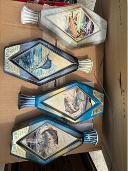 Lot of 4 Fish Themed Decanters