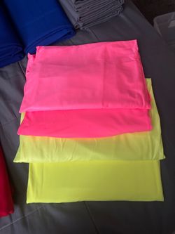 Neon Fabric Pieces Pink and Yellow