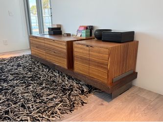 Custom midcentury modern Macassar Ebony dresser and sideboard combo