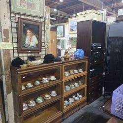 Antique Barrister Bookcase Oak Wood (2 Available)