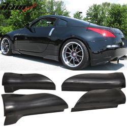 Fits 2003-2008 Nissan 350Z Z33 2Dr JDM Style Side Skirts Extentsion - PU