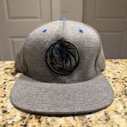 Mitchell & Ness Dallas Mavericks Hat Gray Adjustable Snapback Cap