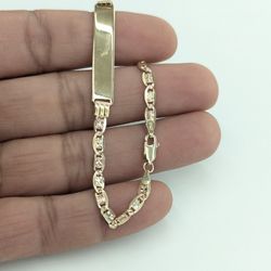 10kt Real Solid Gold Tricolor Valentino ID Bracelet 