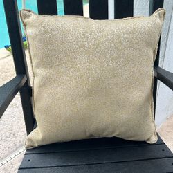 Decorative Pillow 18” X 18” Ivory And Gold