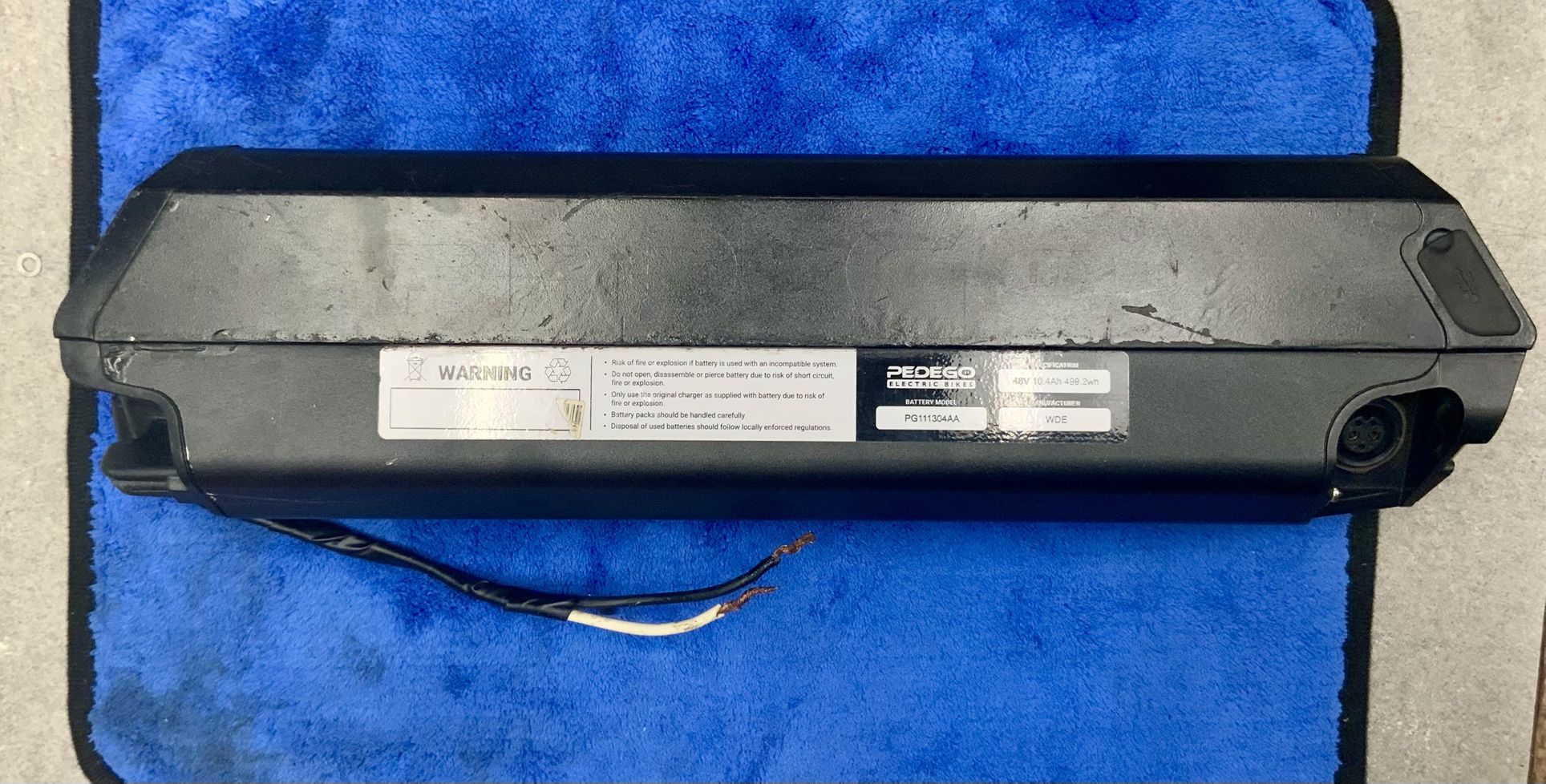 Pedego Battery PG111304AA 48v 10.4Ah 499.2wh E-battery Electric Bike Bicycle Rechargable Lithium Ion Li-ion Outdoors Parts