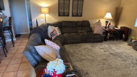 5 piece sectional and 2 end tables - $300