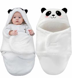 Swaddle Blanket – White Panda – 3–6 Months