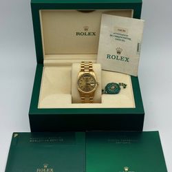 1989 Rolex Day-Date 36mm President 18k Yellow gold 18238 champagne dial Double Quick set box papers tag FULL SET