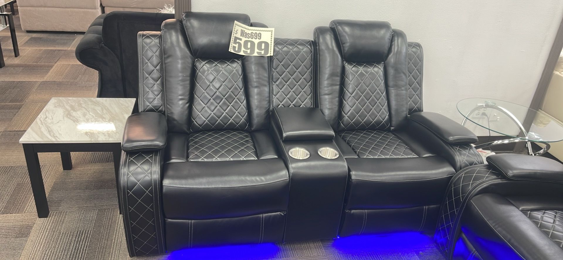 Black Breathing leather Living Room For House, Apartment, Office, RV