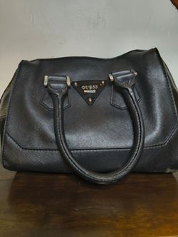 Women's GUESS Black Zip Satchel Top Handle Bag, Double Handle Purse