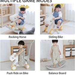 "Rocking Horse Ride On Toys, 4 in 1 Kids  for Toddlers, Baby Push Bike Rocking Chair with Balance Board, Gift for Kids (Grey), NEW 
A11-10T
Brand new 