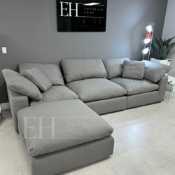 Grey Cloud 4 Piece Sofa Sectional 🔥buy Now Pay Later 