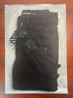 Guapi Stacked Denim Black Jeans