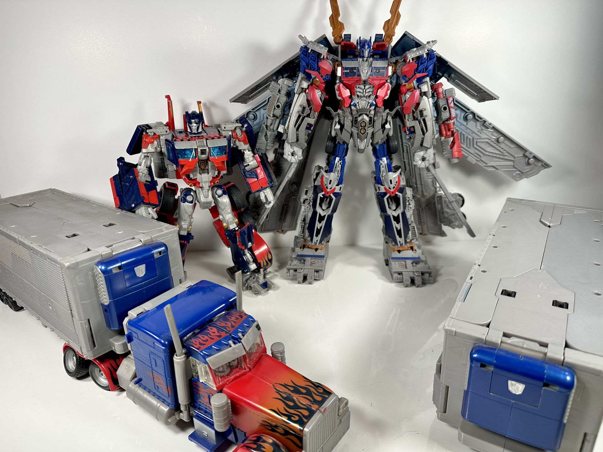 Transformers Ultimate / Leader Class Optimus Prime Figure Set Lot Dark Of The Moon Toys
