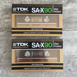 Lot of 2 TDK SA-X 90 Audio Cassette Tapes - Sealed New in Package