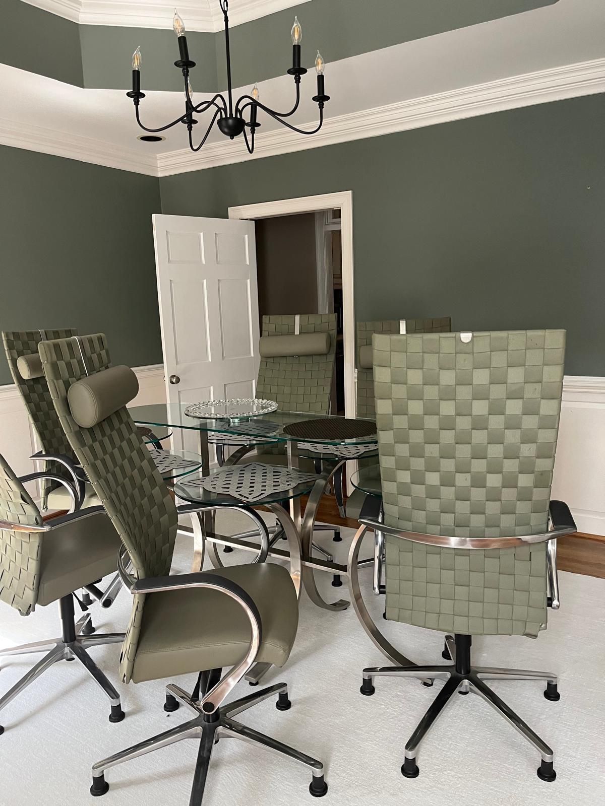 Glass Table And Chair Set( 6 Pieces)