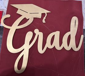 Wood Gold Grad Sign 20”