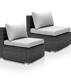 Modern Luxury All-Weather PE Wicker Modular Armless Sofa