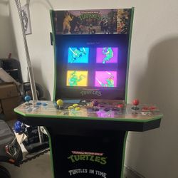Arcade1Up Teenage Mutant Ninja Turtles Tmnt Home Arcade Machine, 2 Games In 1, 4 Foot Cabinet with 1 Foot Riser - Electronic Games