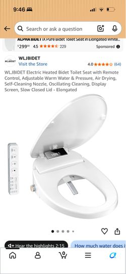 WLJBIDET Electric Heated Bidet Toilet Seat