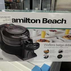 Hamilton Beach - Double Belgian Waffle Maker with Removable Nonstick Plates