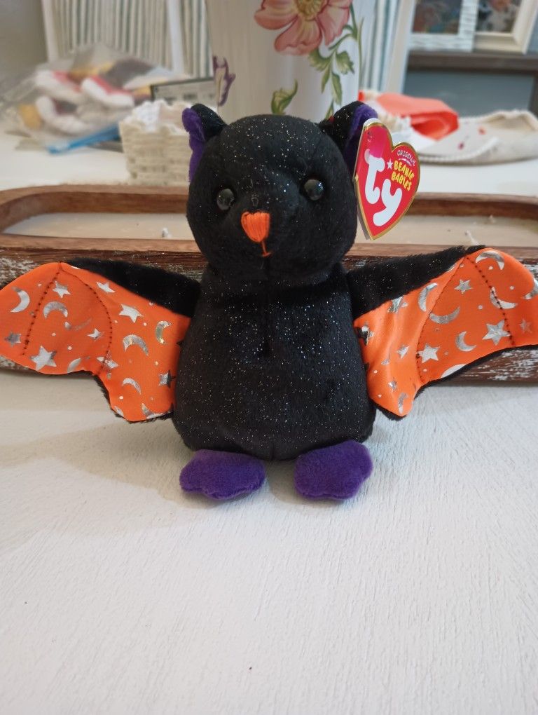 Ty Beanie Baby Scarem The Black Bay With Orange Wings ERRORS