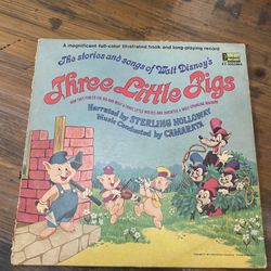 1967 Disney Land Records “ Three Little pigs “ Vinyl Record