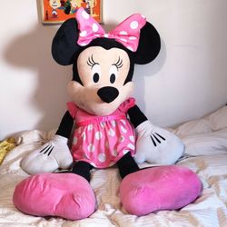 Disney 60" Minnie Mouse Plush with tag Jumbo Giant Pink Dress 2017