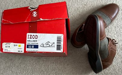 NWT IZOD Kellner Men's Oxford Shoes - Size 9.5M (New Tan/Stone)